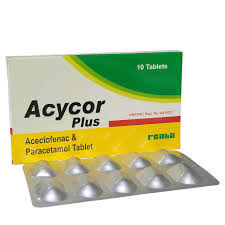 Acycor Plus Aceclofenac + Paracetamol By 10 Tablet Pack